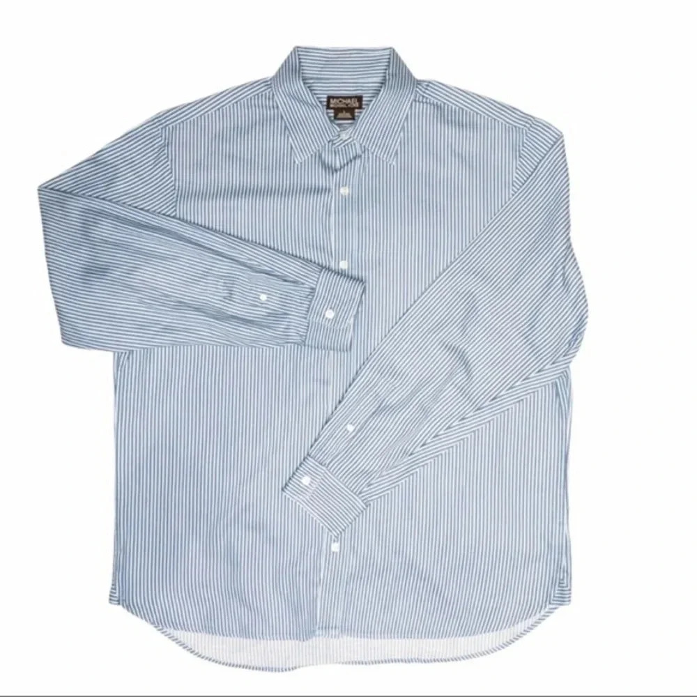 Michael Kors Mens Striped Button-down Shirt Size Large